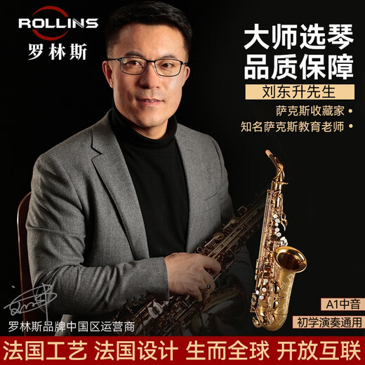卡洛兰（karlorly）大品牌萨克斯A1降e调中音萨克斯管乐器罗林斯零基础初学入门演奏 A1中音-金色款