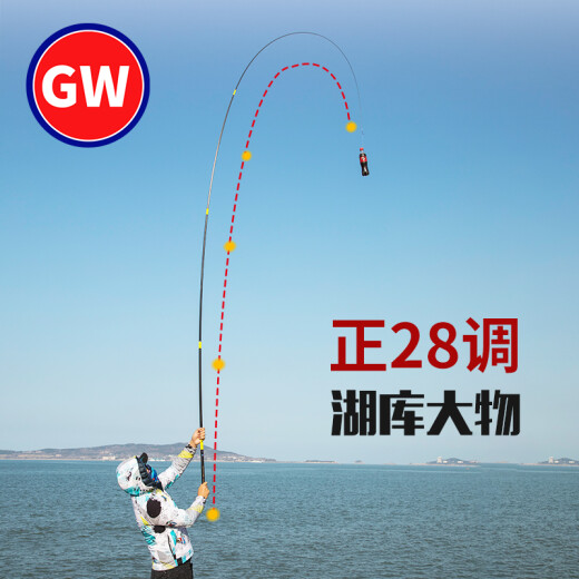 GW Guangwei Fishing Rod, Farewell Soul, 7.2 meters, ultra-light, hard, 28-adjustable fishing rod, black pit fishing rod, lake library large rod, carbon hand rod