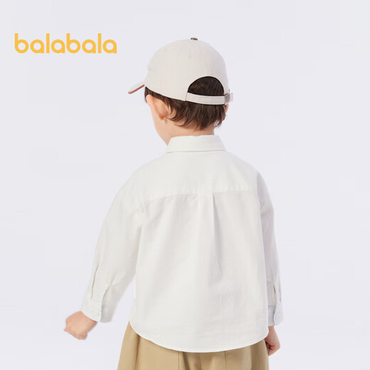 Balabala children's clothing boys' shirts 2024 spring classic lapel children's long-sleeved bottoming shirt college style 208124102104
