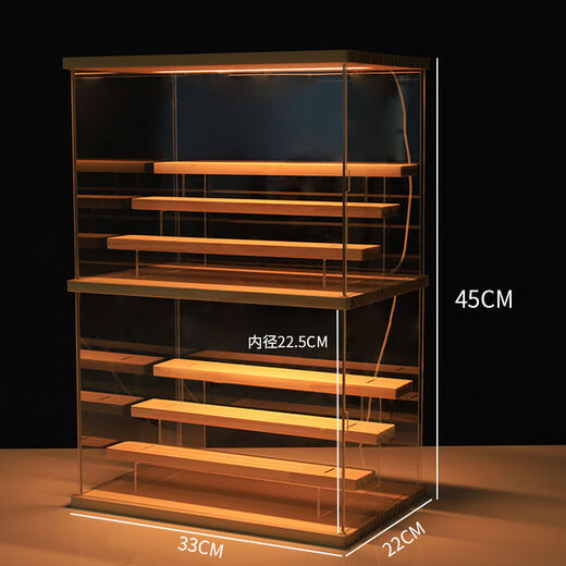 Blind box display stand acrylic bubble mart display box desktop with light dustproof storage hand cabinet display cabinet large 4 steps