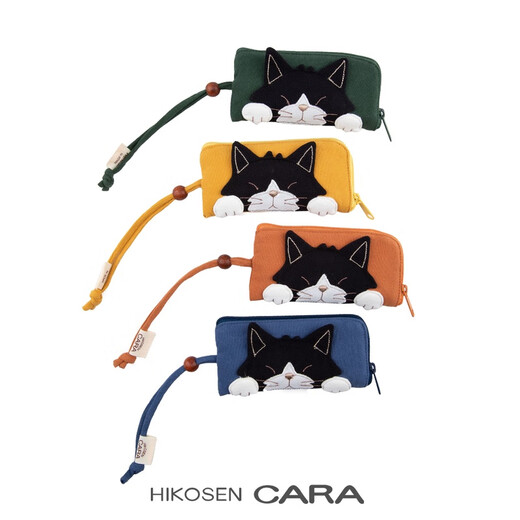 卡拉猫（HIKOSEN CARA）钥匙包日本原创设计米猫咪可爱卡通酷罗硬币包 蜜柑橙