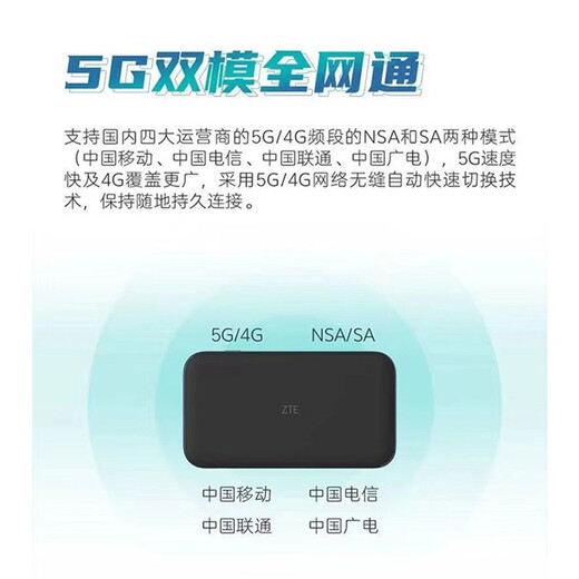 ZTE 5G portable wifi6 mobile accompanying mifi4g router plug-in truck-mounted portable wireless network card CPE wireless broadband MU5002 MU5002+ three-network annual package monthly 1500G