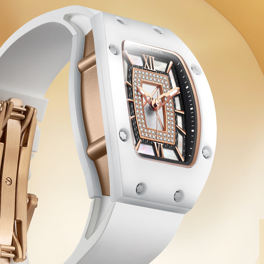 BONEST GATTI Phantom series women's fashion fully automatic mechanical watch for girlfriend watch anniversary birthday Valentine's Day gift BG9906-L3 Ceramic powder