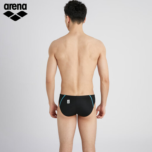 阿瑞娜（arena）男士三角泳裤高端专业竞技游泳裤时尚国际泳联认证 黑色/蓝色（BKBL） L