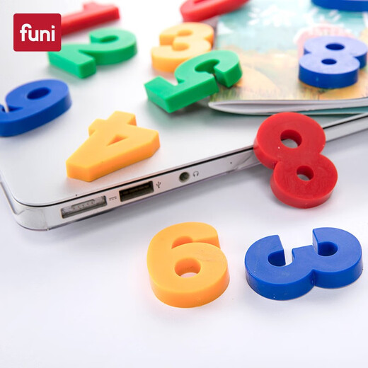 富尼（FUNI）数字磁扣磁性办公教学识字算术白板磁铁吸铁石冰箱贴 黄色 CT-6625