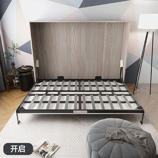 Das moderne einfache unsichtbare Bett kann abgesenkt und verstecktes unsichtbares Bett mit mehreren Funktionen versteckt an der Wand versteckt werden. Neues Doppelklappbett. Automatische (gedrehte) Hardware -Bettrahmen 1,35 Meter * 1,9 Meter