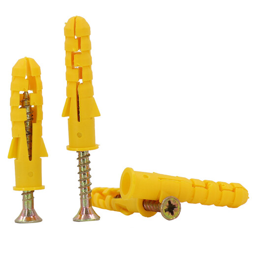 Hasdick Beijing warehouse delivery small yellow croaker plastic expansion tube expansion screw rubber plug bolt expansion plug self-tapping screw set 6*40mm 100 sets