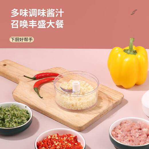 Baijie manual garlic puller household kitchen garlic beater cooking machine garlic smasher vegetable grinder meat grinder manual garlic puller ivory white