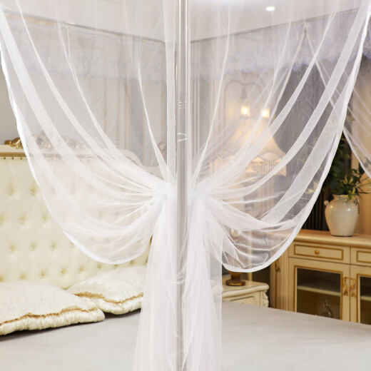 Hengyuanxiang (YOUNGHOME) palace floor-standing mosquito net home bedroom reinforced bracket dormitory three-door princess style beautiful bed curtain removable and washable floor-standing zipper-white #22 bracket 1.8*2.2m