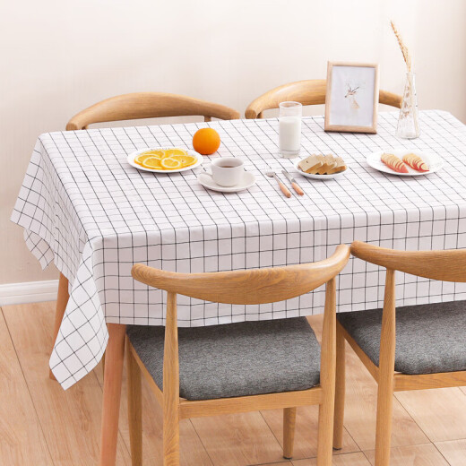 Yilman tablecloth waterproof and oil-proof no-wash tablecloth coffee table cloth Nordic style 137*180cm white
