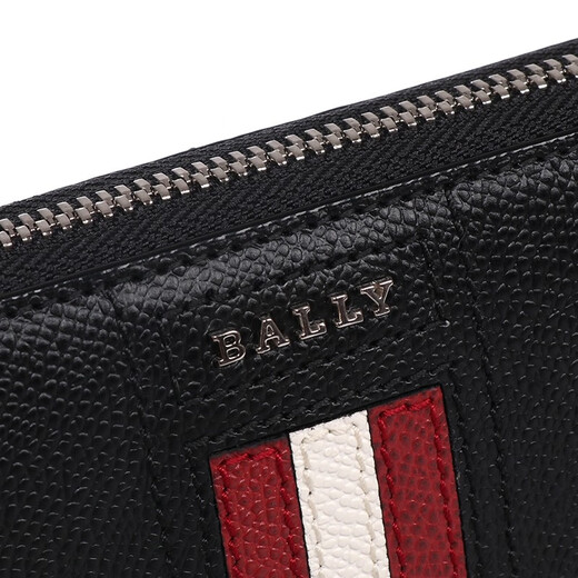 巴利巴利（BALLY）男士手拿包牛皮经典长款钱包钱夹多卡位TELEN.LT 黑色