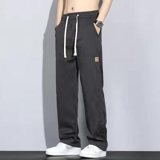 兰芙伦冰丝牛仔裤男夏季薄款 冰丝牛仔裤男夏季薄款天丝牛仔裤男士宽松 1049黑色 天丝薄款 S  建议80-90斤