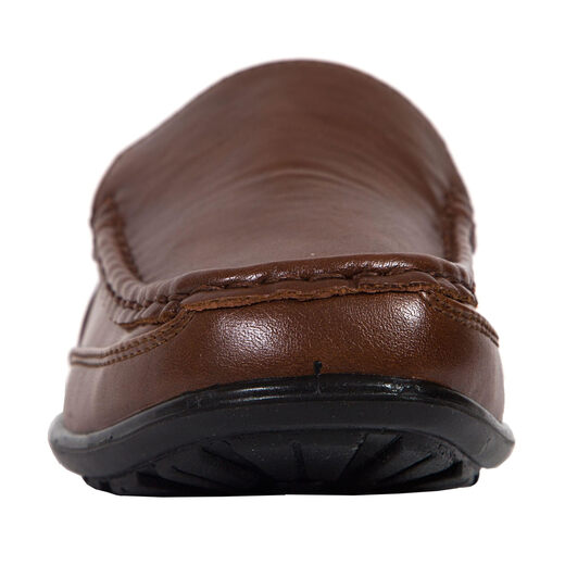 Deer Stags boys' slip-on loafers, soft leather, comfortable and breathable, daily casual shoes for students Brown 7 Big Kid