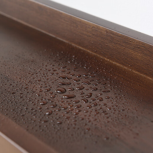 Aibiju solid wood partition wall storage rack wall punch-free one-word shelf storage rack 60*10CM walnut color