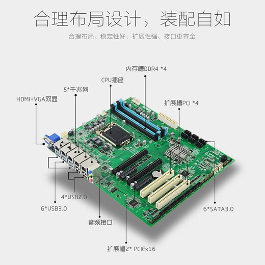 Pathfinder EAMB1585M Multi-Network-Server-Server Motherboard der sechsten Generation Motherboard Q170/C236 CHIP LGA1151/Storage Office/Decoding Industrial Control Motherboard EAMB-1585-02/5 Netzwerkanschluss