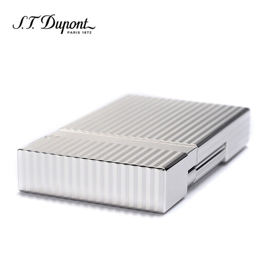 
S.TDUPONT French Dupeng Ligne 2 Lotus Series Classic Authentic Durable Dupeng Lighter 16817 Vertical Striped Silver, 1 pc