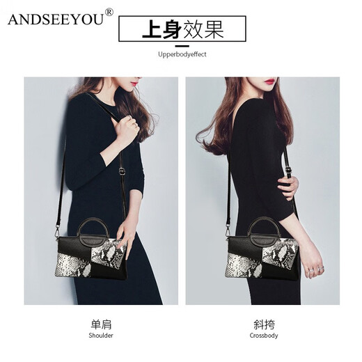 ANDSEEYOU brand clutch bag for women new fashion genuine leather women's handbag large capacity soft leather women's bag cowhide small bag (W798B) gray lizard pattern