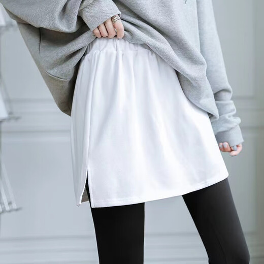 Beautiful little butt curtain, fake two-piece skirt for women, spring and autumn casual style sweatshirt, layered hem, ripped holes, versatile sweatshirt base, magic butt curtain, slit style