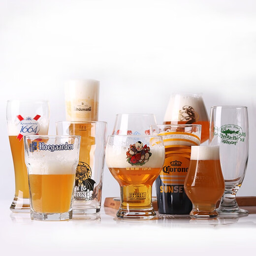 Multiple styles of lead-free glass beer mugs with logo, craft beer mugs, American IPA pint mugs, star rocket mugs, explosion mugs, various beer mugs, 1664 beer mugs, 410ML 2 pcs