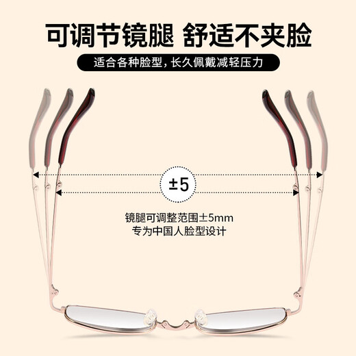 普先生老花镜男女高清防蓝光折叠便携老人老花眼镜金框200度(55-59岁)