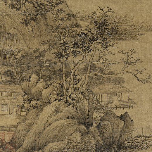 
The ancient landscape painting scrolls of King Mengxia Mountain, Yuan Dynasty famous paintings replica antique paintings hanging paintings. King Mengxi Mountain, Yuan Dynasty Gao Yi Picture 12212 40X68 cm (spraying painting heart size) Mount milky white scroll (Xuanxi