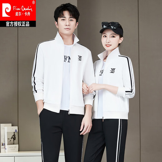 皮尔卡丹红侣装2025运动套装男士休闲运动服女春秋季情侣卫衣针织 15281黑色(三件套) M 女(适合70-90斤)