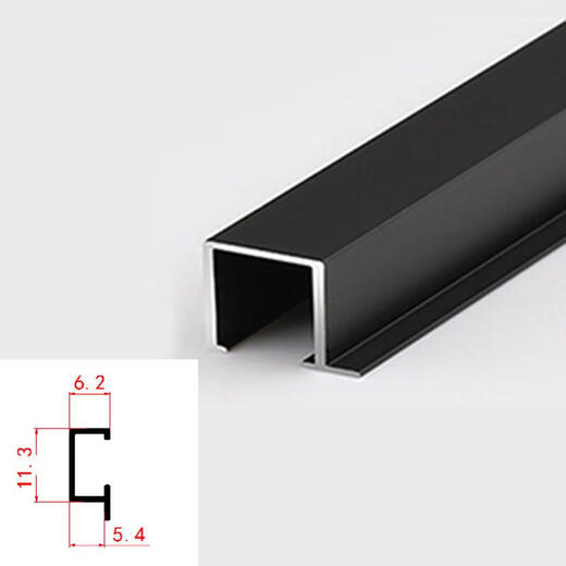 FACEMINI FN-679 5厘护墙板收口条腰线阳角护墙板装饰线条工字收口条 5厘顶角线7699 哑黑3米