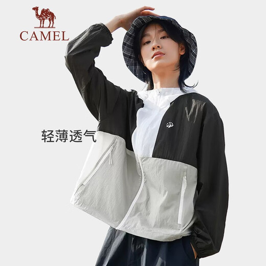 CAMEL [Three-Body] Camel Women's Sun Protection Clothing Spring and Summer New Women's Upf50+ Professional Cooling Sun Protection Clothing G114, Amber Yellow/Sand Green/Pepper White, Female S