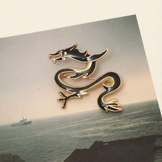 WEISHINI fashion new Chinese style dragon-shaped brooch trendy retro versatile men's pin niche badge suit accessories dragon-shaped brooch A22-301