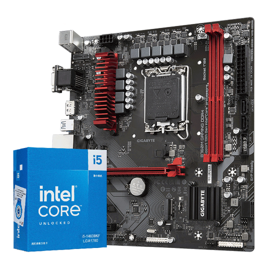 技嘉（GIGABYTE）主板CPU套装 魔鹰B760M GAMING DDR4+i5-14600KF处理器 板U套装