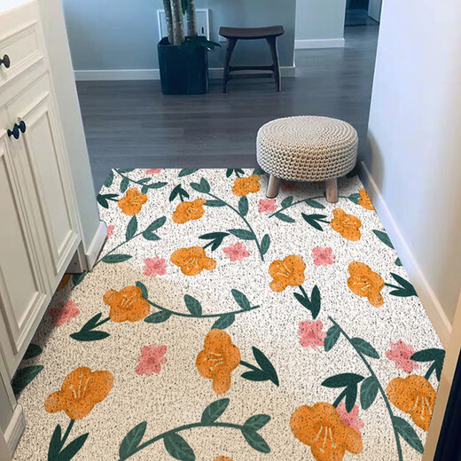 Rongchun floor mat entrance door carpet coil wire coil floor mat entrance door mat customizable cutting entrance floor mat slide in door flowers all over the floor 150 240CM