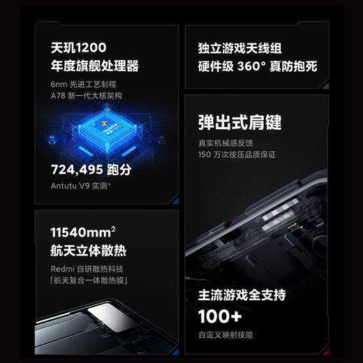 XIAOMI REDMI REDMI K40 Versión mejorada de segunda mano Teléfono móvil 5G Teléfono móvil Dimensidad 12006 Nm Procesador insignia Ala de plata 8g+256g [5G] [Dar 3C Súper Fast Charge] 95 Nuevo