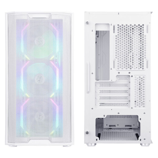 先马（SAMA）平头哥M8 雪装版 游戏办公mini电脑主机箱 前板铁网/玻璃侧透/支持M-ATX主板240水冷/U3/纯白色