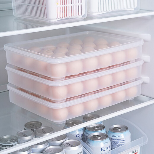 Home KATEI STORY Japanese egg box refrigerator egg storage box can be stacked with lid egg crisper refrigerator anti-shattering egg artifact 2 pieces