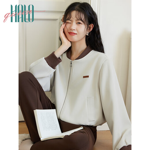 Halo Queen short jacket for women's wilderness Maillard spring and autumn casual baseball uniform jacket new product H143U2014