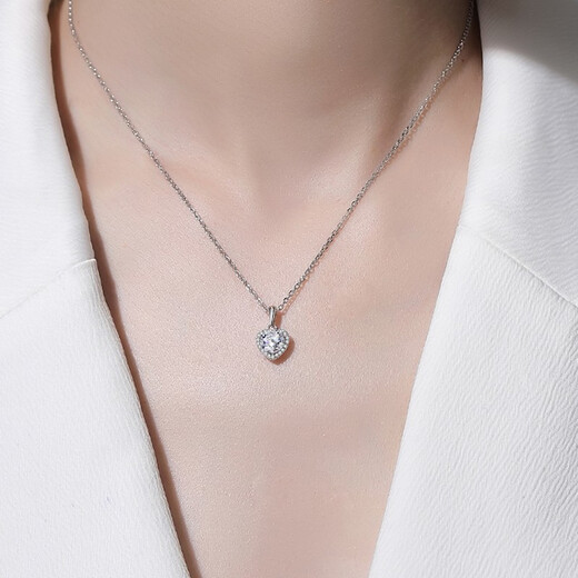 MZMZ platinum necklace for girl's birthday, Valentine's Day gift for girlfriend and wife, diamond PT950 platinum jewelry, free engraving, PT950 platinum necklace + set with one carat D color moissanite