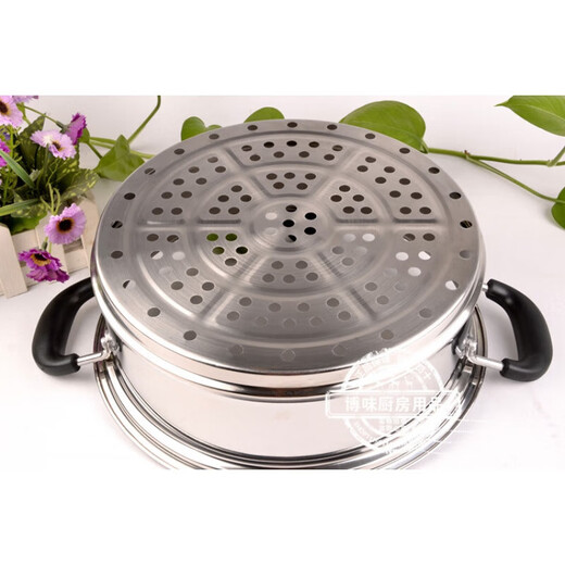 Supor's same style notched cage thickened and taller stainless steel steamer steamer steamer 16-36 pot steamer cage 20 bakelite handle notched cage classic style