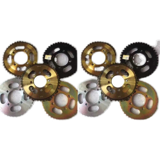 动力先锋适用豪江125/1502A/2B/8A/8B摩托车链条链盘大小齿轮三件套套链 43齿+15齿+链条.HN小孔