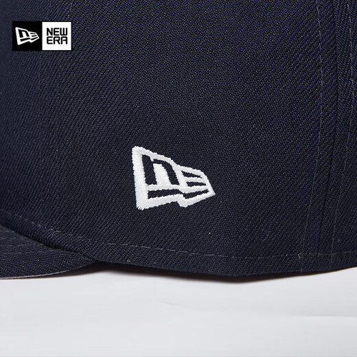 NEW ERA【七夕礼物】纽亦华MLB棒球帽男女情侣NY皮制LOGO平檐全封帽5950 13793091-黑色 纽约洋基队 738 58cm