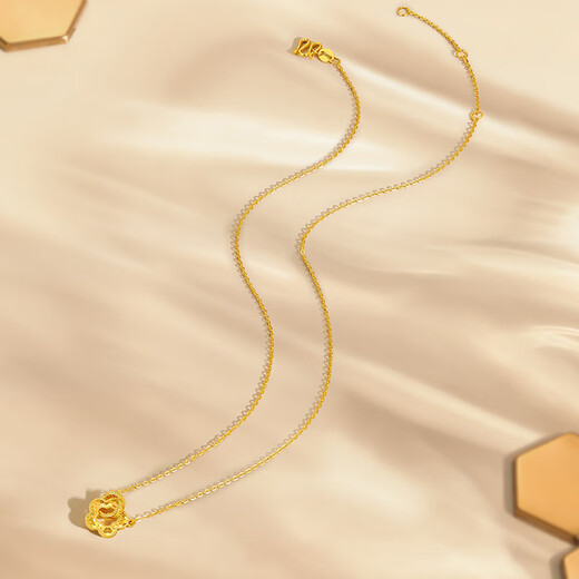 Saturday Blessing Gold Necklace Female Flower Beauty Pure Gold Pendant Birthday Gift Price A0612362 Approximately 3.34g 40+5cm