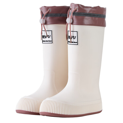 Jinbingsheng Mode japanische hochröhren-Regenstiefel für Frauen mit nicht rutschfestem und vielseitigem Langstubenschnallen Regenstiefeln im Freien im Freien mit dick gelösten Wirtschaftsschuhen Hochrohr-Regenstiefel 36-37 [Schnallenstil] mit Innensohle Standardgröße | Lockerheit zu verfolgen kann eine größere Größe haben