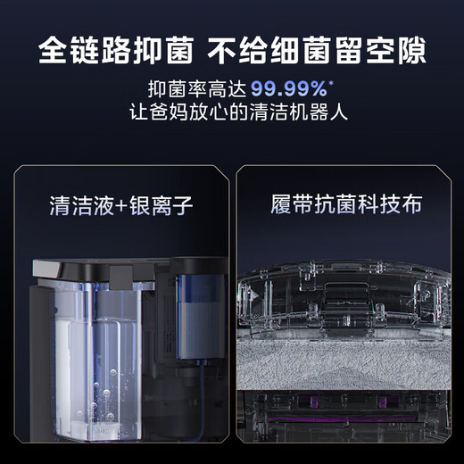 美的（Midea）扫地机器人扫拖一体 灵眸W20 Pro 洗地机器人 炭灰色 履带式活水洗地自动集尘宠物毛发克星 W20 Pro 炭灰色水箱版