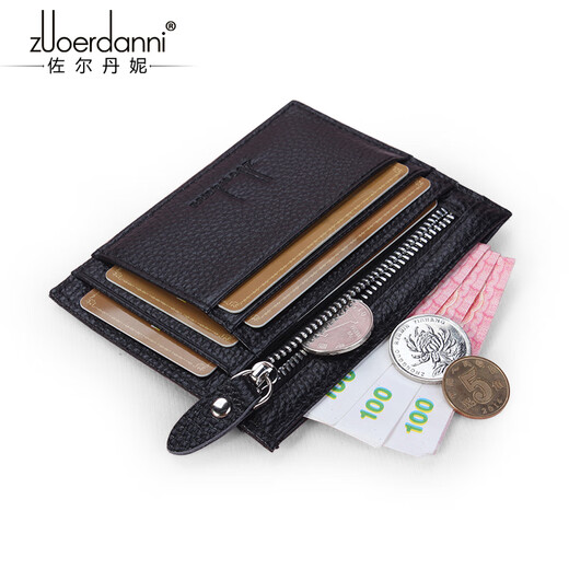 Sac de carte zordani pour femmes mini mode ultra-mince multi-cartes à carte de vache de vache de vache sac de carte sac pour cartes de carte de carte de carte de carte de carte de carte 1020 gris orchidée