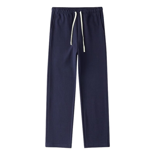 ROMON's textured large piqué cotton navy blue men's loose straight casual sports spring and autumn trousers simple basic versatile navy blue L 175-150-170Jin Jin is equal to 0.5 kg