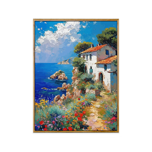 Chengliu Style nordique vieil homme et huile de mer peinture de diy peinture d'huile numérique colorée à la main peinture à la main peinture de décoration haut de gamme xh9216 30 * 40cm en bois massif massif cadre intérieur diy ensemble complet d'outils de peinture + pendaison murale