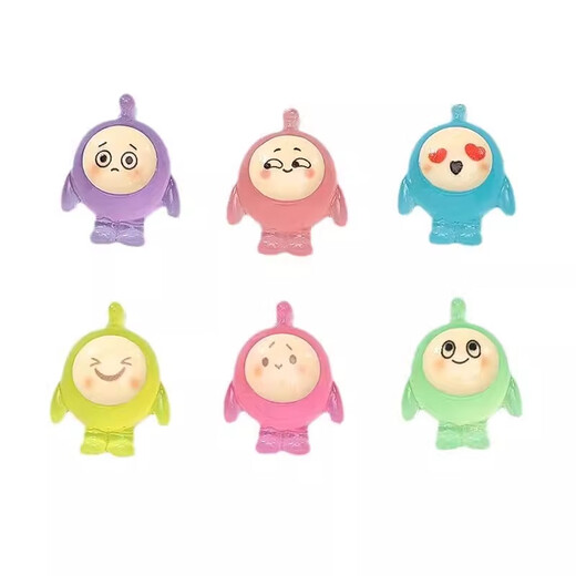 Glow-in-the-dark three-dimensional cartoon doll cute decompression trendy diy children's toy ornaments accessories cream glue Eggman Party-4 pieces random style