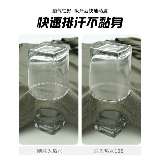 3013 Ji Hua Xin style long-sleeved physical training clothes round-neck reflective T-shirt men's spring and autumn physical long-sleeved quick-drying breathable gray green round-neck shirt - with reflective strips 180-185/92-96