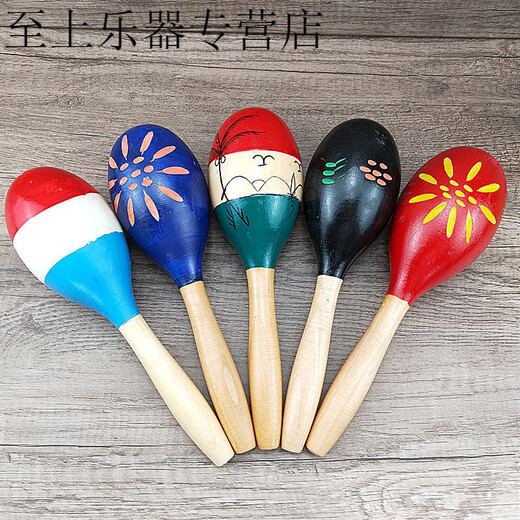 
Large wooden sand hammer Orff musical instruments Children's percussion instruments Kindergarten early education teaching aids Music Sand Ball Primary School Large sun flower blue sand hammer one length 24 cm solid wood