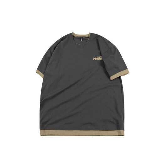 Su Xingzhe's hochwertiger Sommer-großer trendiger Marke Fat T-Shirts für Männer sowie Fett-Plus-Größe Herren-T-Shirts für Männer, kurzärmelige Kleidung für Männer, T1506 dunkelgrau gestickte Buchstaben 7xl (275-300jin [Jin gleich 0,5 kg]))