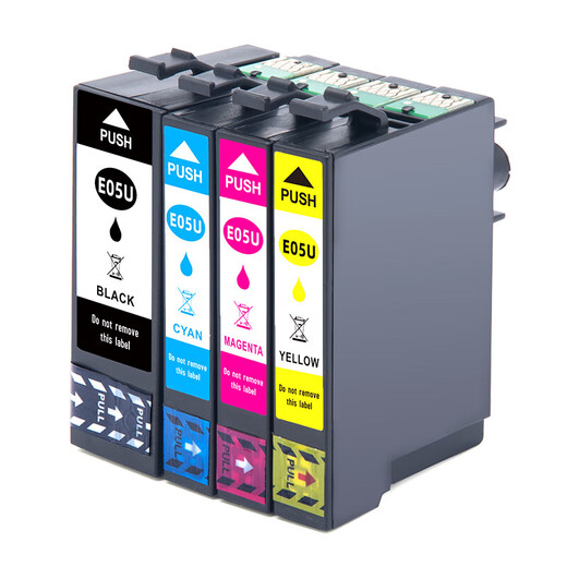 Jingsheng es adecuado para el cartucho de tinta Epson WF-4838 Epson WF-7841 WF-7848 WF-7318 Cartucho de tinta E05U Cartucho de tinta de cuatro colores [aplicable a WF-4838]